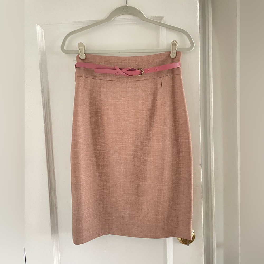 ANTONIO MELANI Pink Pencil Skirt with Pink Belt